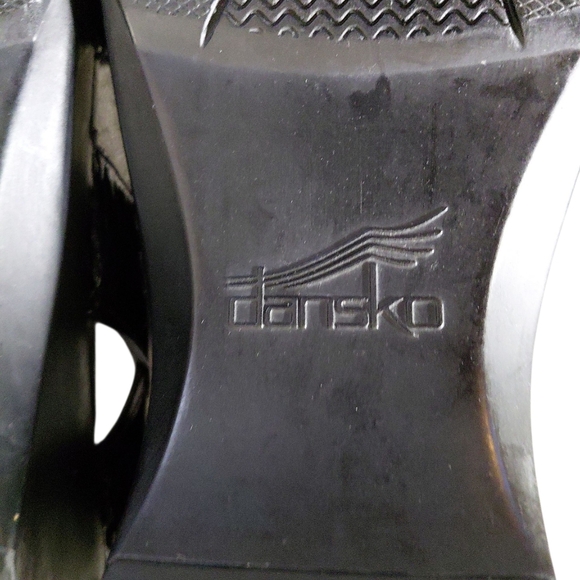 Dansko Surraya Black Leather Comfort Sandal Sling Back Ankle Strap Wedge Sandal - Picture 7 of 11